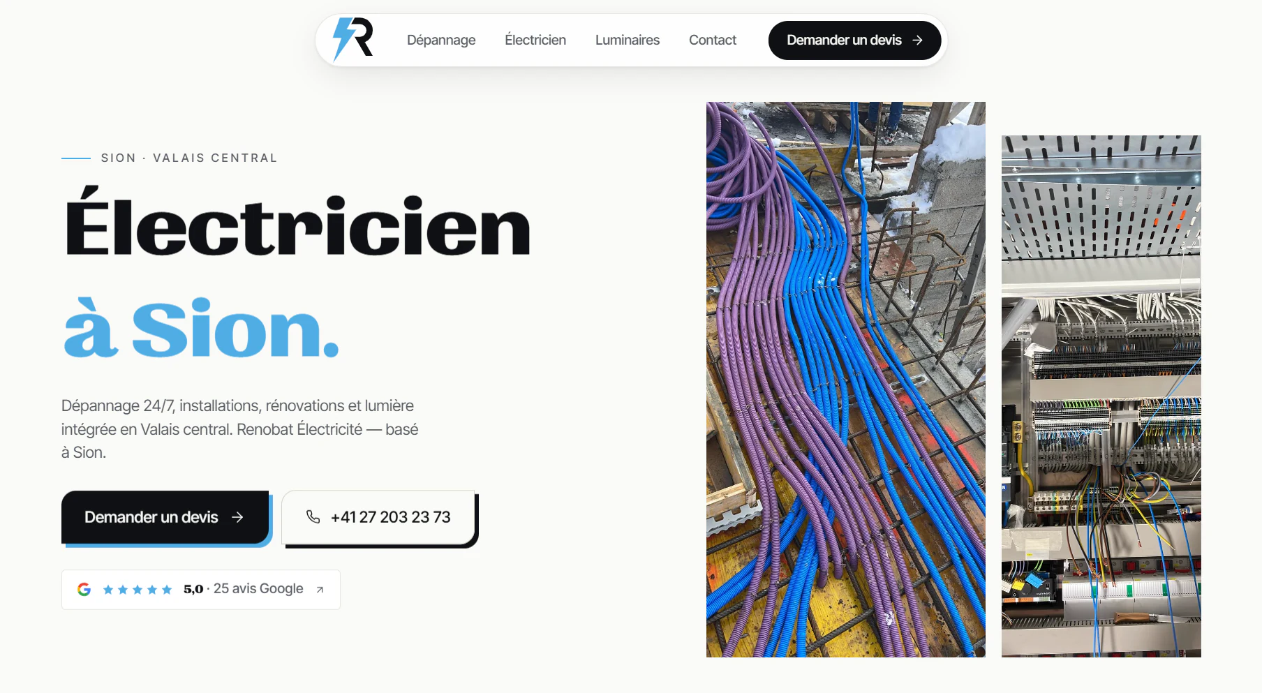 Renobat Électricité — section témoignages et certifications