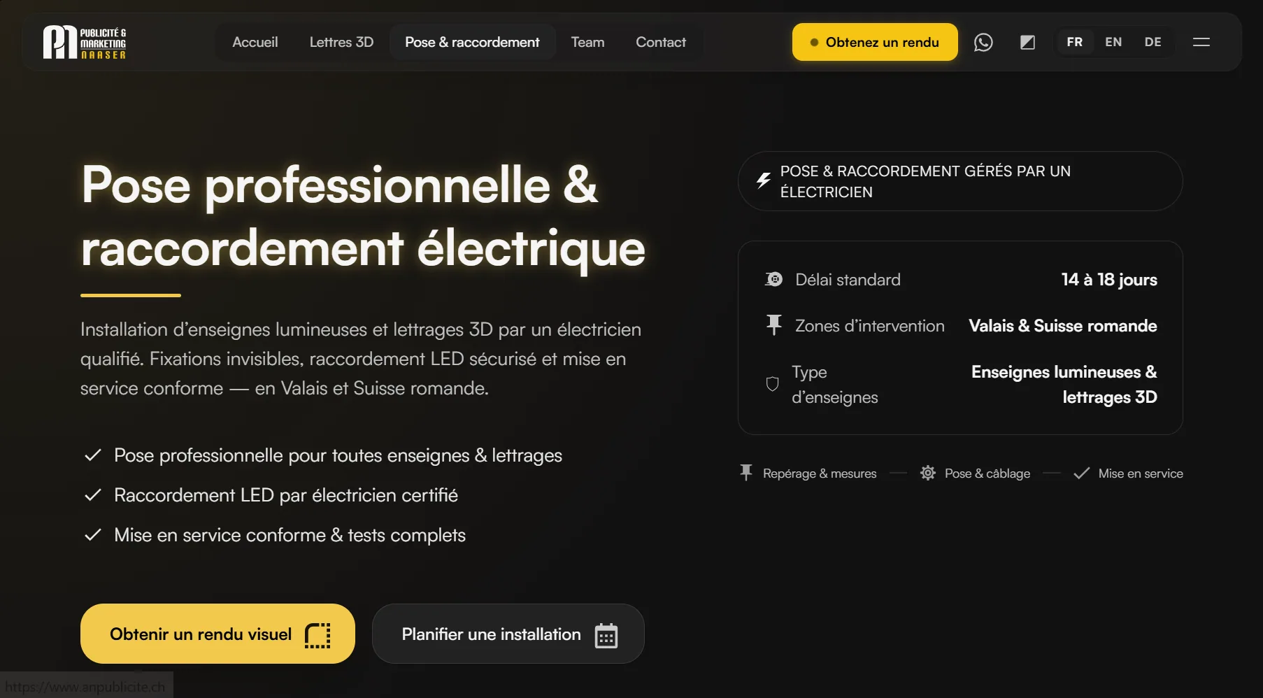 AN Publicité — section trois réalisations