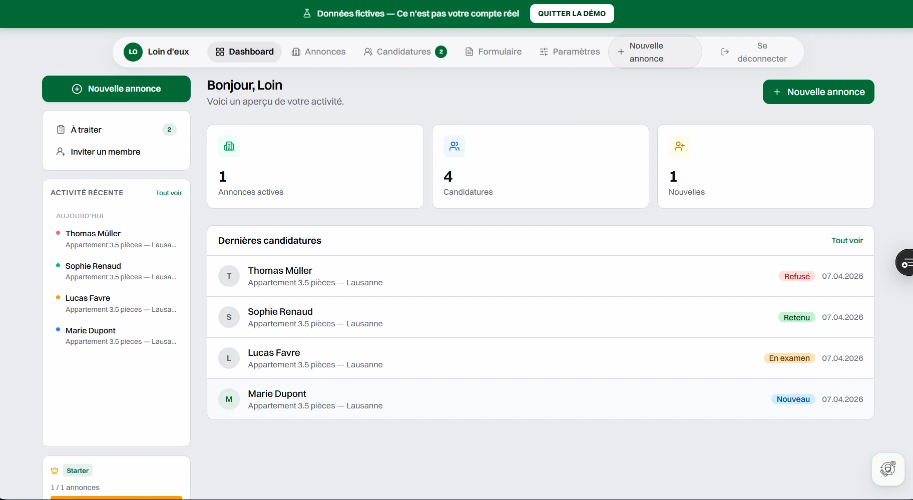 Lokdos — dashboard propriétaire
