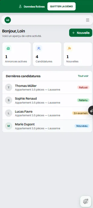Lokdos — dashboard mobile