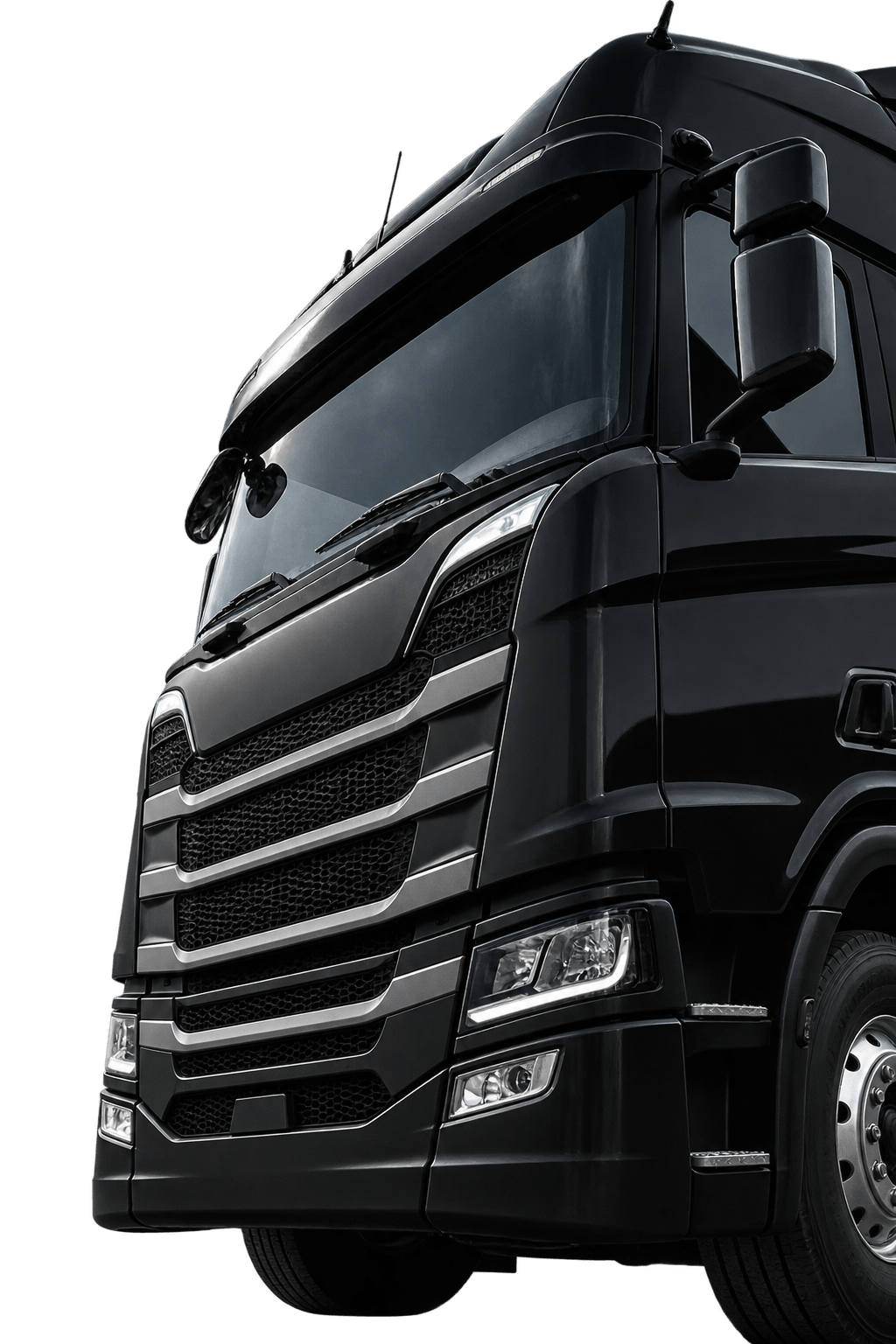 Un camion de Justin Métroz Transports, vu de face