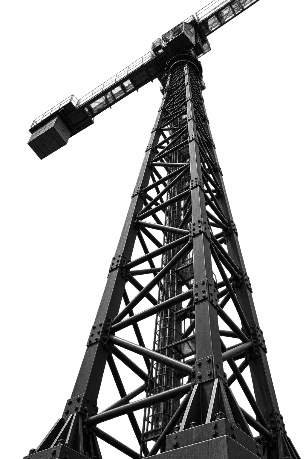 Une grue de chantier vue à contre-plongée